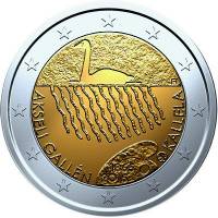 (019) Монета Финляндия 2015 год 2 евро "Аксели Галлен-Каллела"  Биметалл  VF